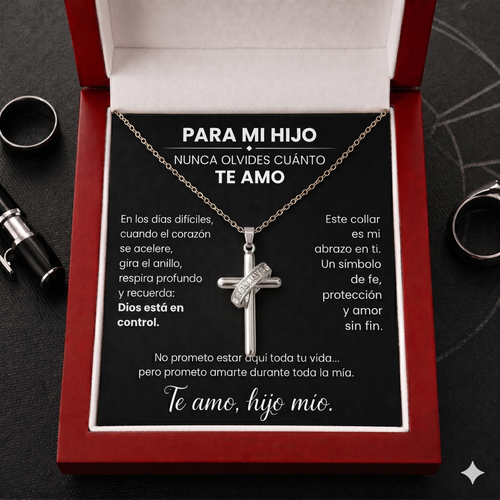 Para mi hijo - Collar con cruz antiestrés